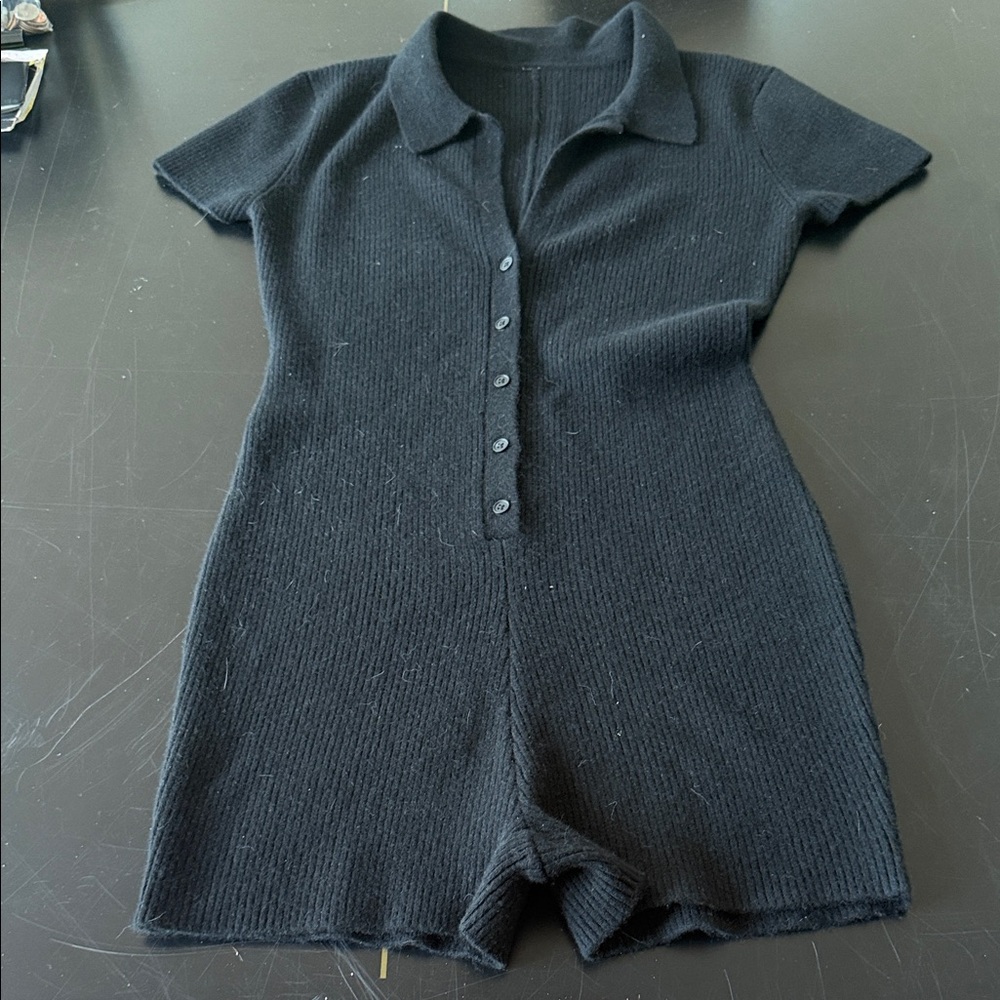 ALO Yoga Black Knit Romper